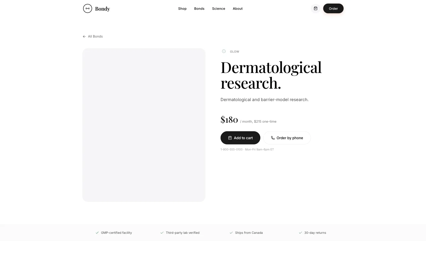Bondy Glow bond detail page